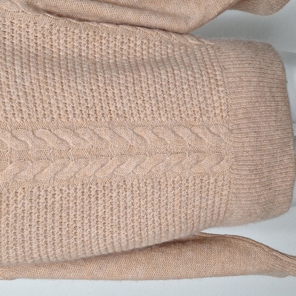 Sleeping On Snow Anthropologie Coastal Off The Shoulder Cable Knit Sweater Sz. L - Picture 12 of 14